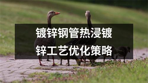 镀锌钢管热浸镀锌工艺优化策略